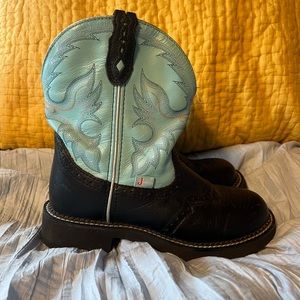 Justin Blue Leather Boots